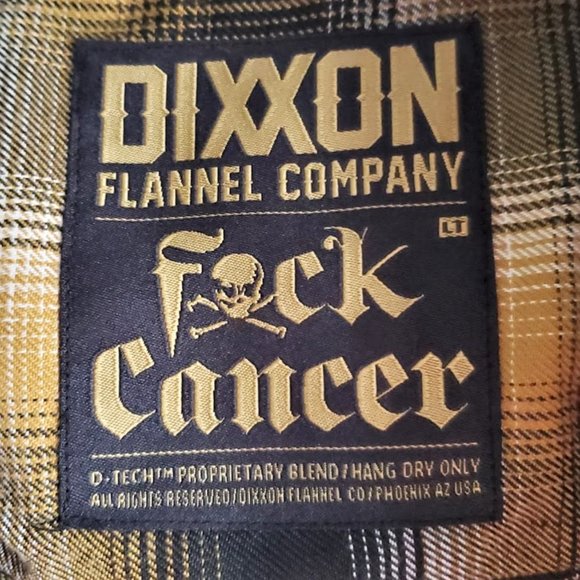 Dixxon Flannel CO FXCK CANCER Men's Flannel Shirt - LTall - Picture 3 of 10